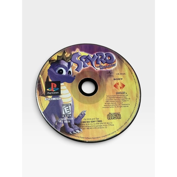 Sony Other - Spyro the Dragon Sony PlayStation 1 PS1 1998 Video Game Disc Only Pre-owned